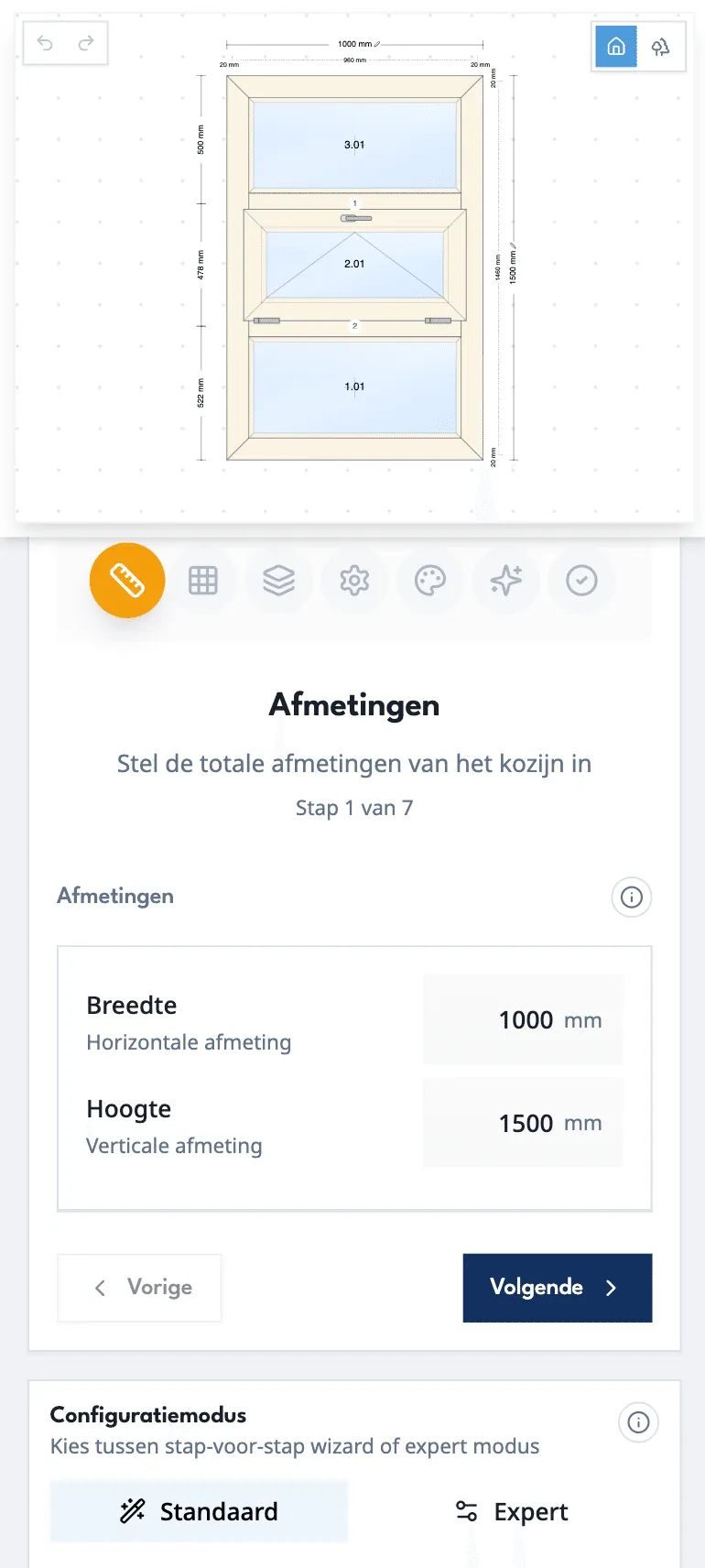 Configurator mobile view