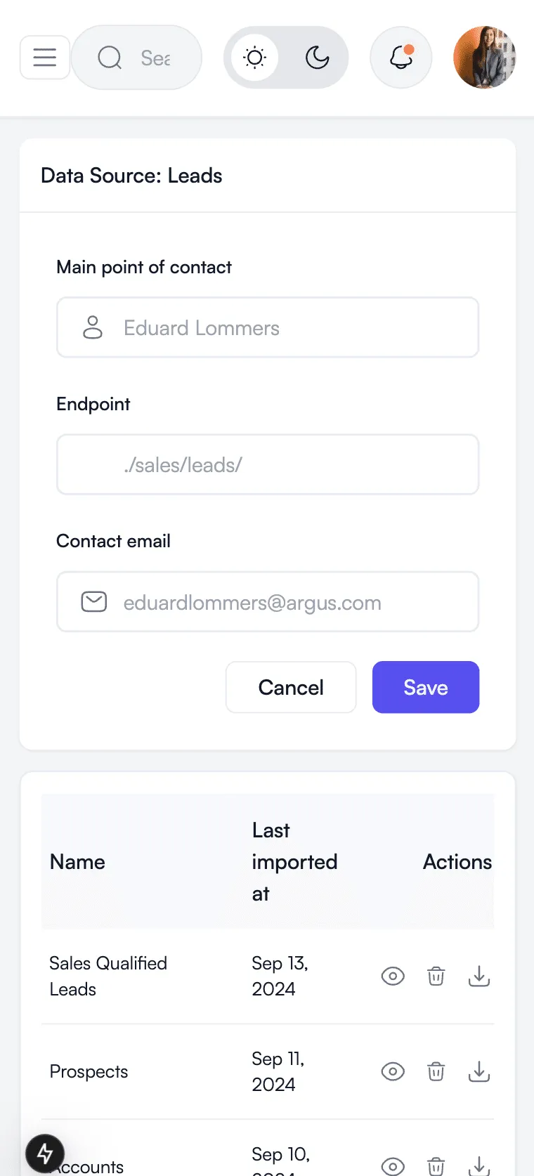 DMS mobile view