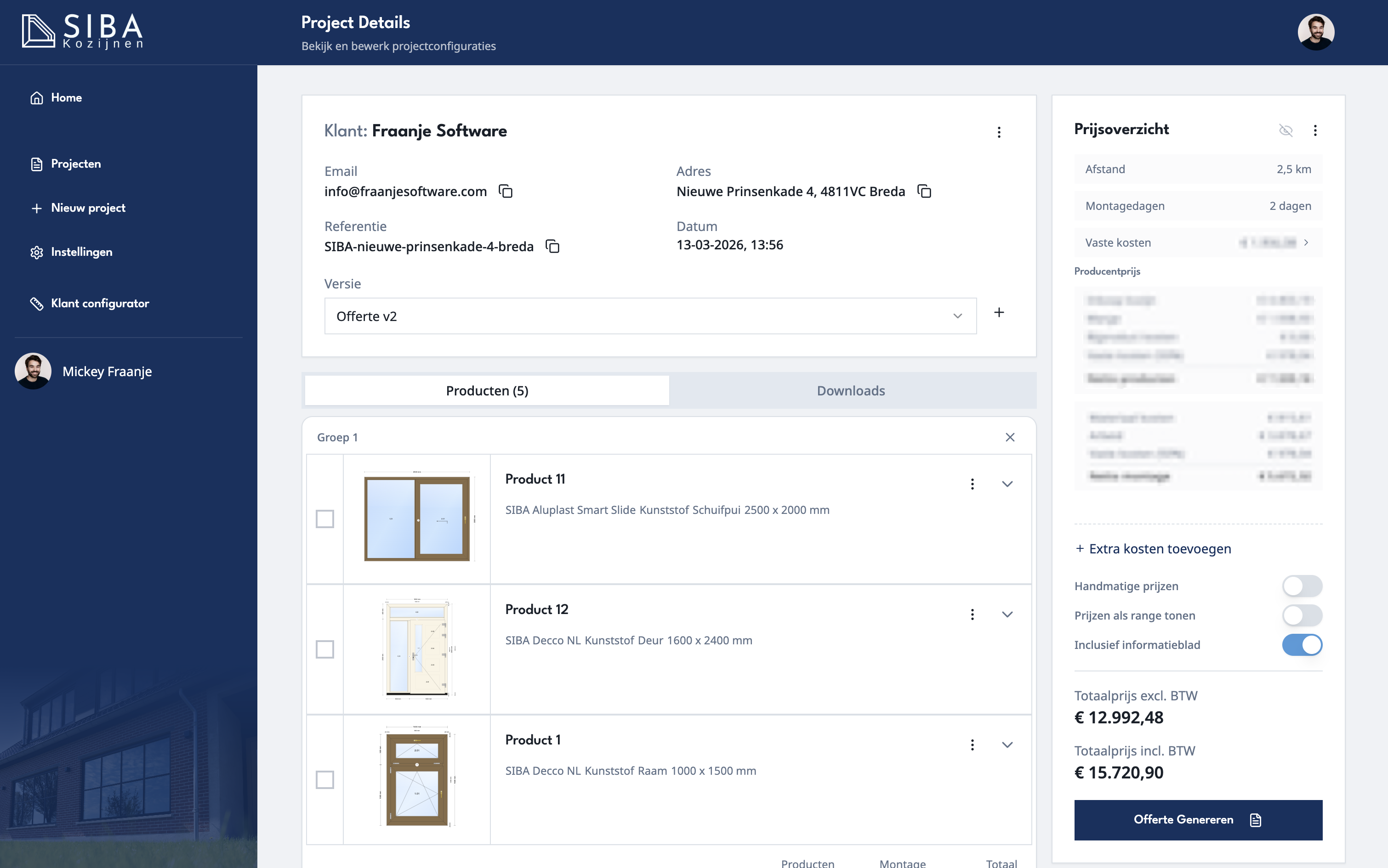 SIBA Kozijnen Configurator