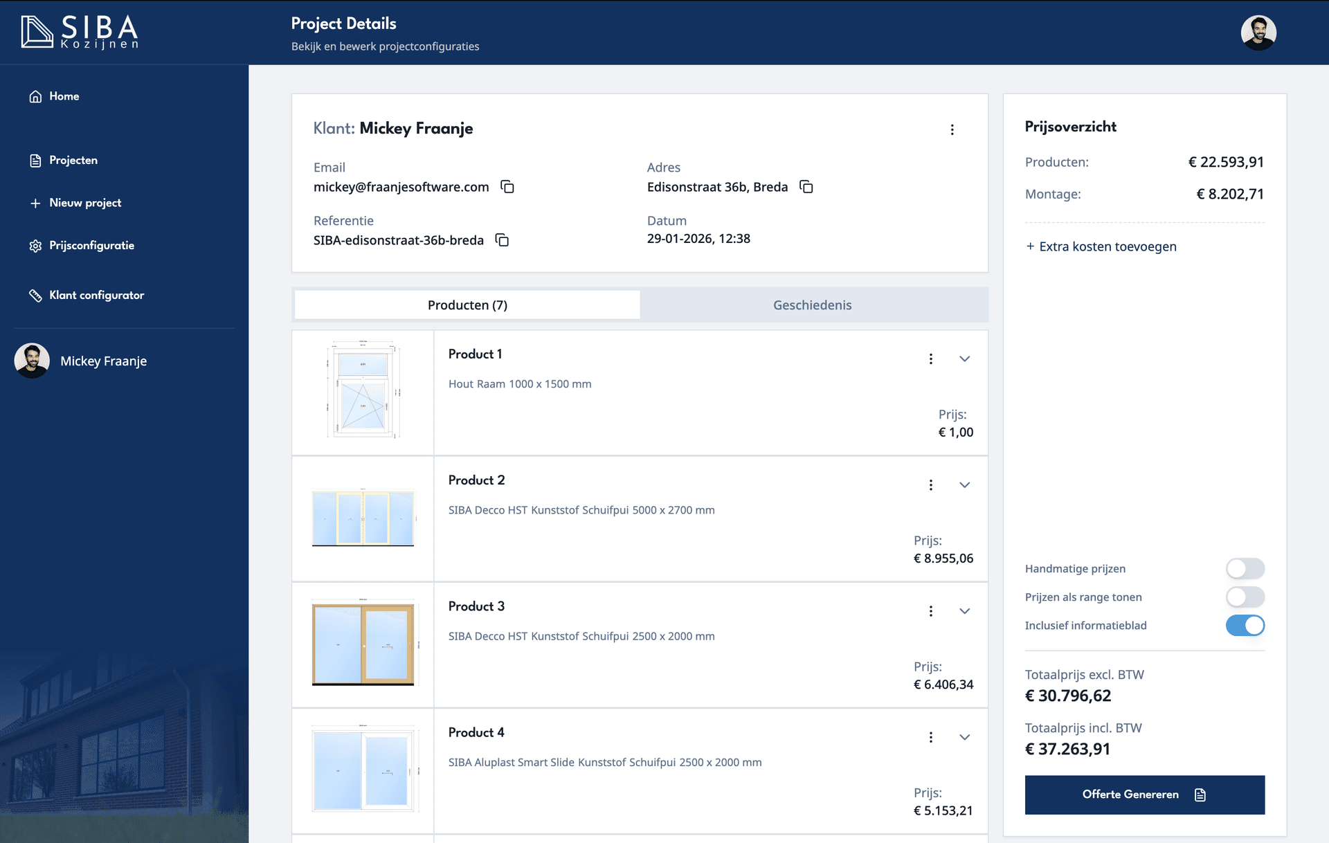 Configurator overzicht